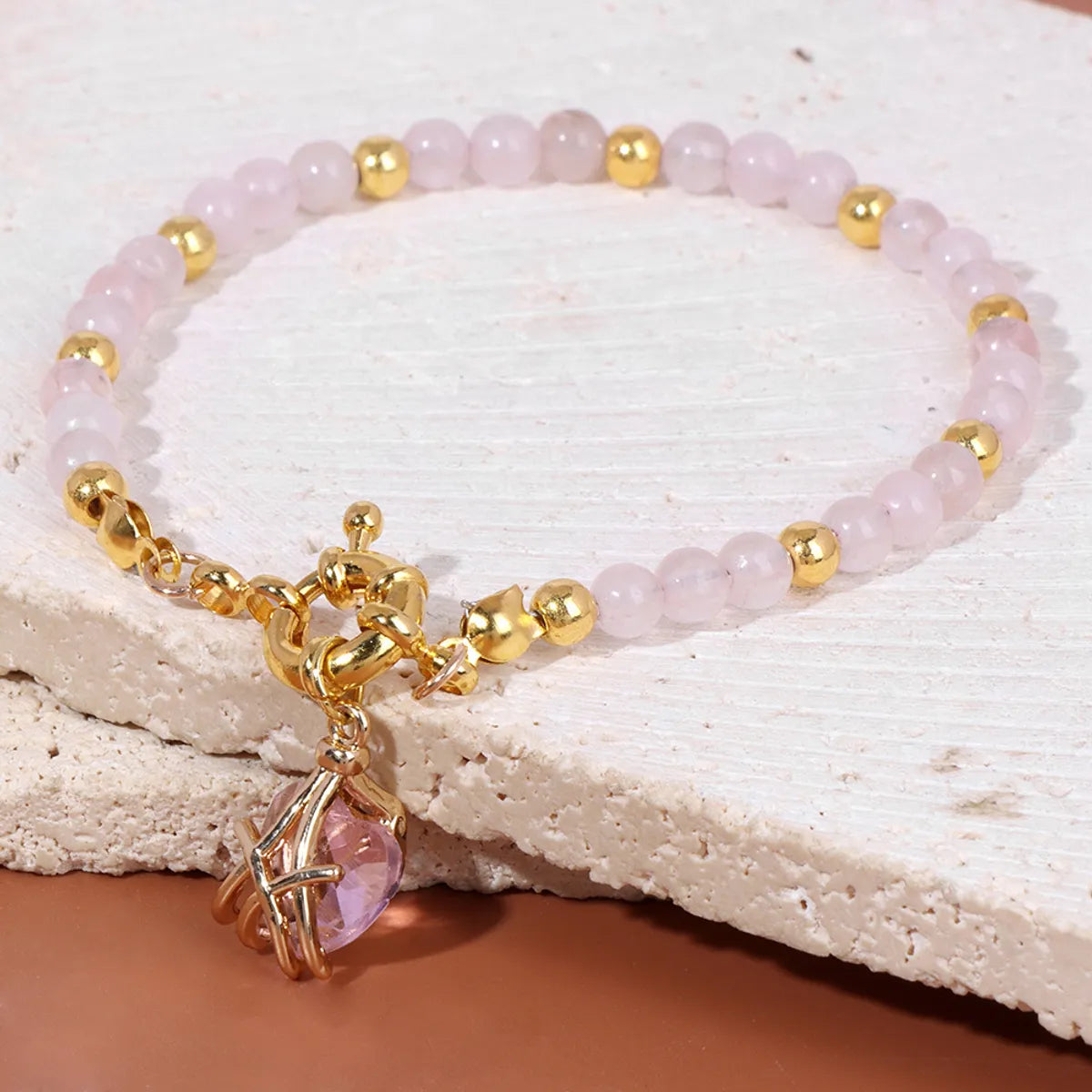 Elegant Heart Shape Natural Stone Beaded Bracelets