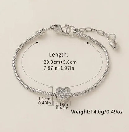 Elegant Heart Shape Rhinestones Rhinestone Copper Wholesale Anklet