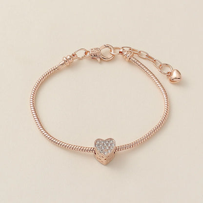 Elegant Heart Shape Rhinestones Rhinestone Copper Wholesale Anklet