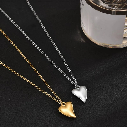 Elegant Heart Shape Stainless Steel Plating 18k Gold Plated Pendant Necklace