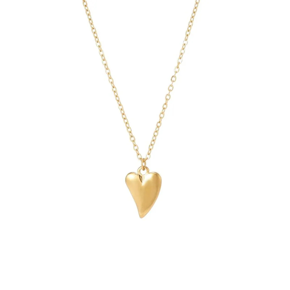 Elegant Heart Shape Stainless Steel Plating 18k Gold Plated Pendant Necklace