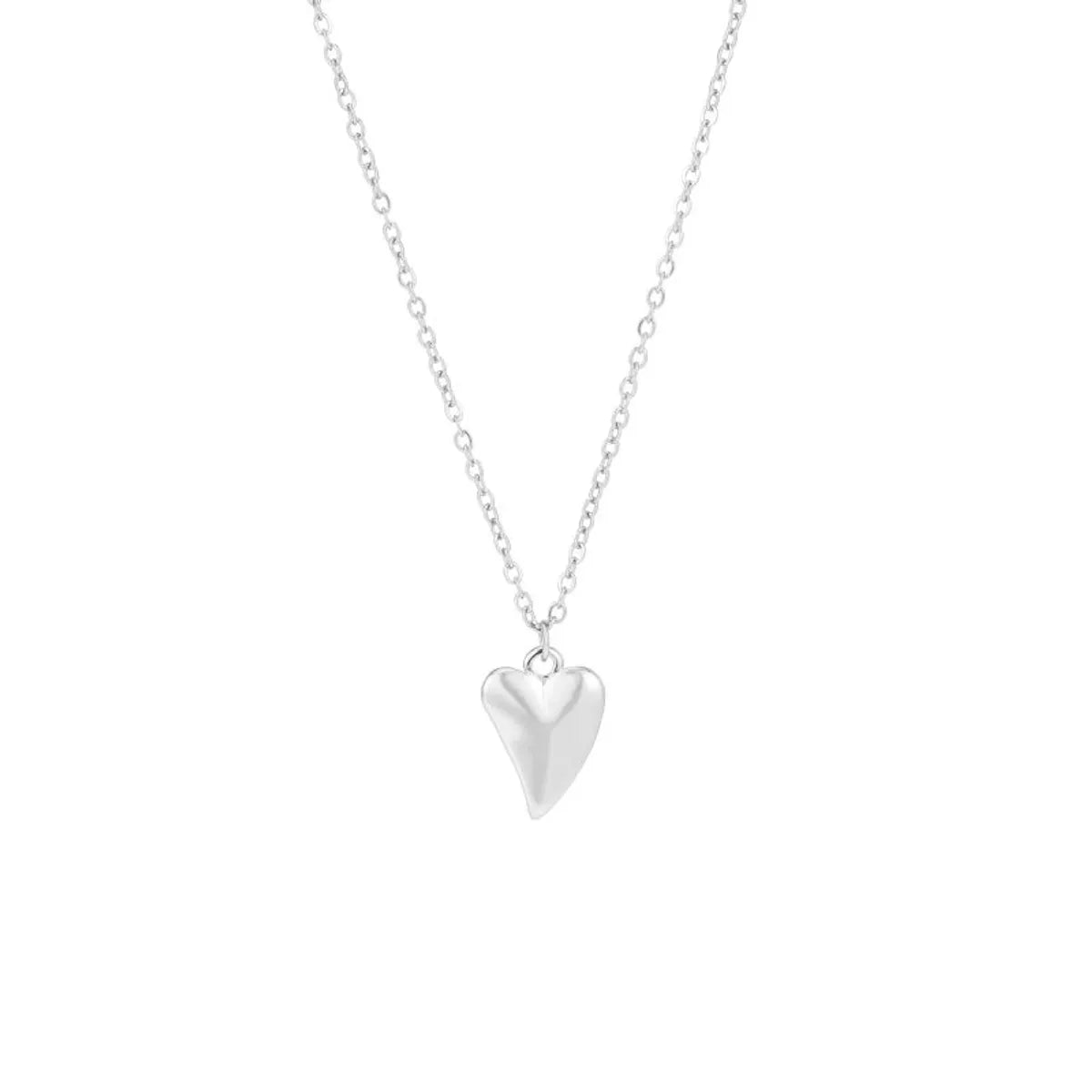 Elegant Heart Shape Stainless Steel Plating 18k Gold Plated Pendant Necklace