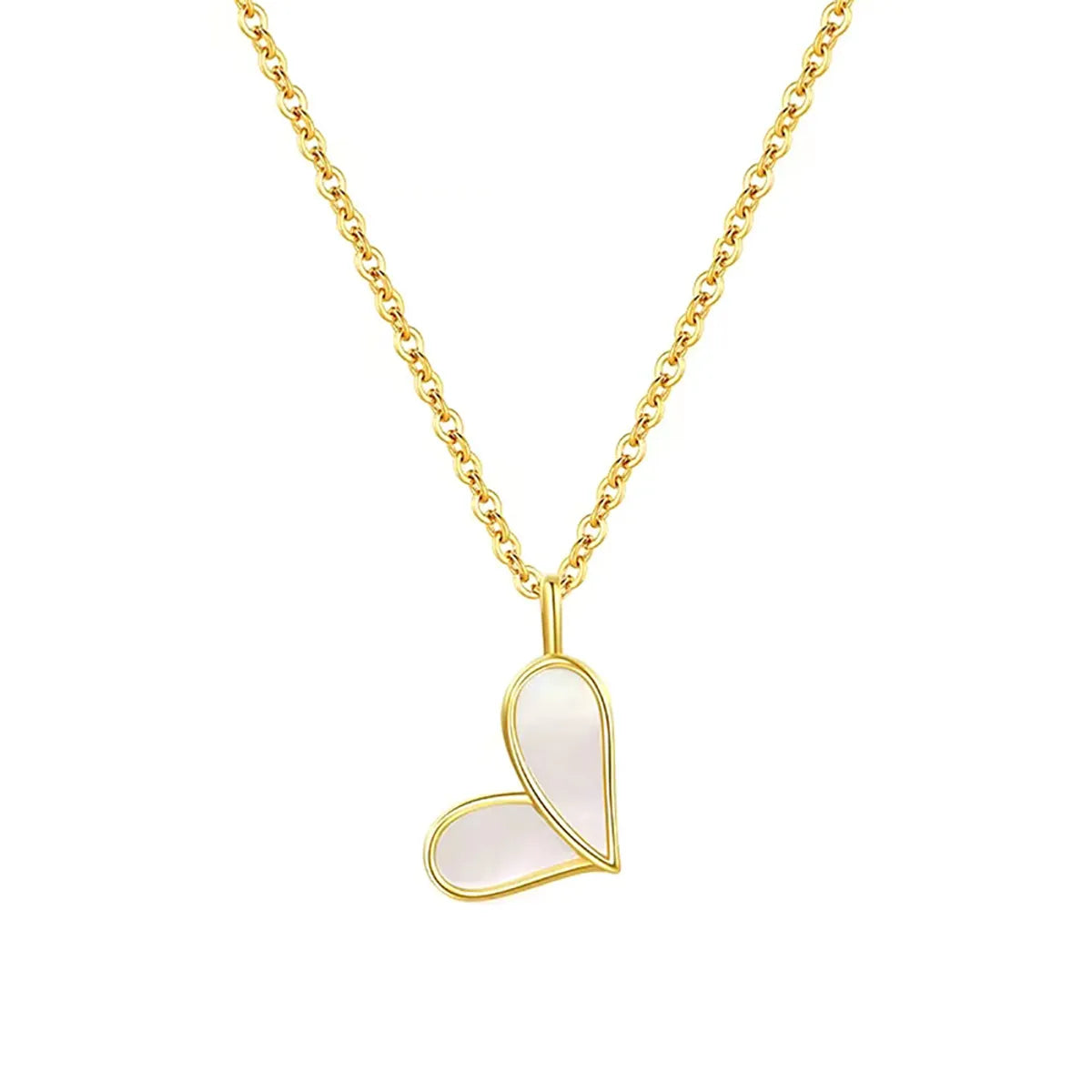 Elegant Heart Shape Sterling Silver Plating 14k Gold Plated Pendant Necklace