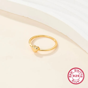 Elegant Heart Shape Sterling Silver Plating 18k Gold Plated Rings