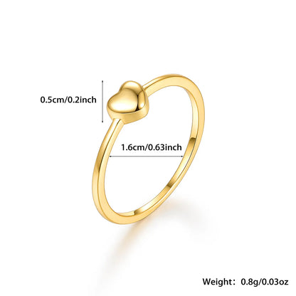 Elegant Heart Shape Sterling Silver Plating 18k Gold Plated Rings