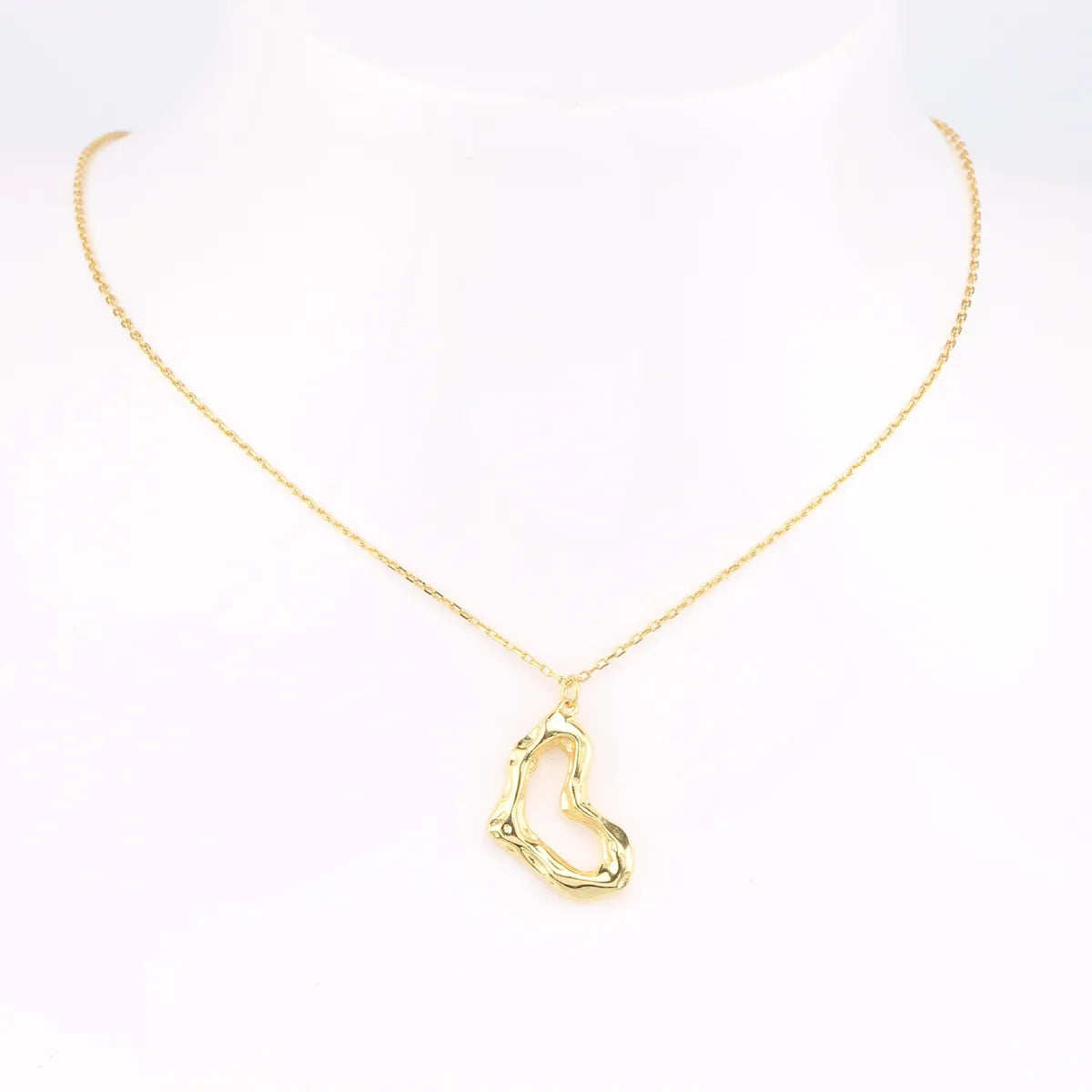 Elegant Heart Shape Sterling Silver White Gold Plated Gold Plated Pendant Necklace In Bulk