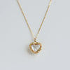 Elegant Heart Shape Titanium Steel Inlay Shell Pendant Necklace