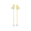 1 Pair Elegant Heart Shape Plating 304 Stainless Steel Artificial Pearls Shell 18K Gold Plated Drop Earrings