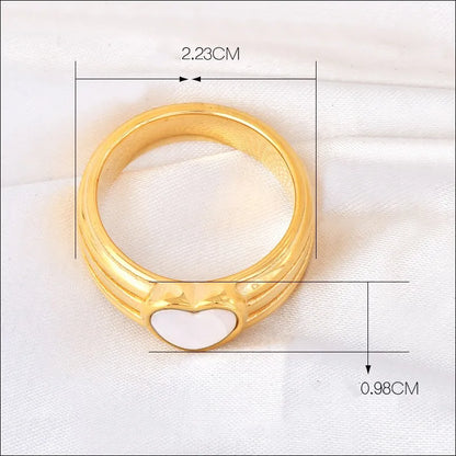 Wholesale Jewelry Elegant Heart Shape Titanium Steel Shell Plating Inlay Rings