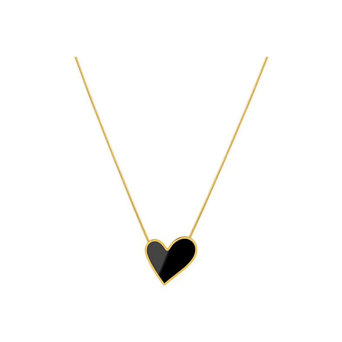 Elegant Heart Shape Titanium Steel Plating Shell Necklace