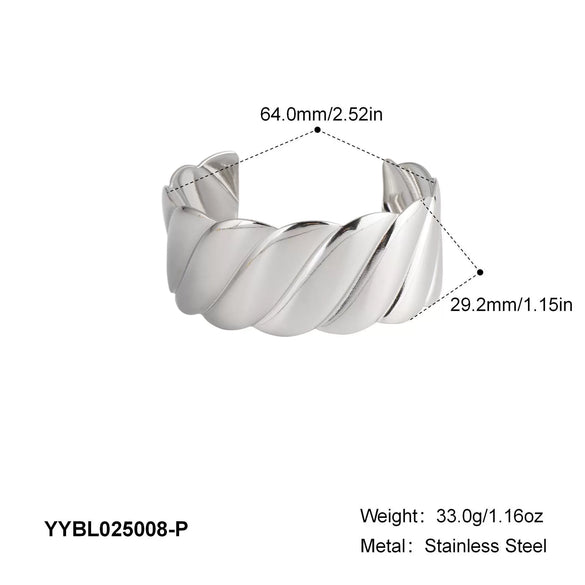 Elegant Hemp Pattern Bracelet In Stainless Steel With Pvd Furnace Vacuum Real Gold Plating Classic Retro And Simple Creative Design