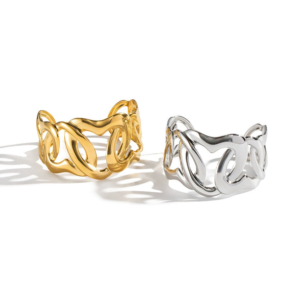 Elegant High End Geometric Titanium Steel Bracelet With Electroplating For Internet Celebrity Style Accessories