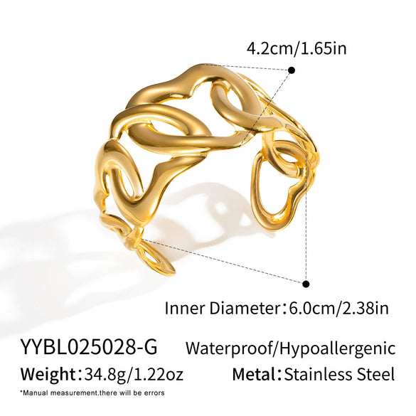 Elegant High End Geometric Titanium Steel Bracelet With Electroplating For Internet Celebrity Style Accessories