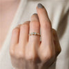 Elegant High End Stacked Gem Ring In Copper With Flower Hollow Thread And Oval Shape Electroplated For Women Geometric Style
