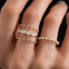 Elegant High End Stacked Gem Ring In Copper With Flower Hollow Thread And Oval Shape Electroplated For Women Geometric Style