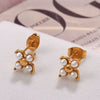 Elegant Highend Women's 316L Stainless Steel Butterfly Earrings With Electroplating And Light Luxury Zircon