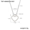 Elegant Hollow Love Collarbone Necklace And Bracelet Suit In Titanium Steel With Zircon Heart Pattern Electroplating For Women