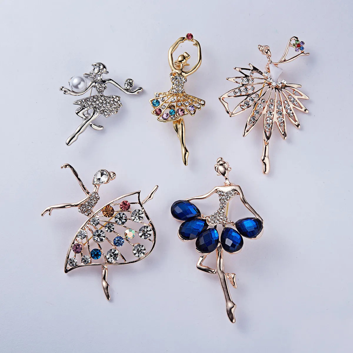 Elegant Human Alloy Plating Rhinestones Women'S Brooches