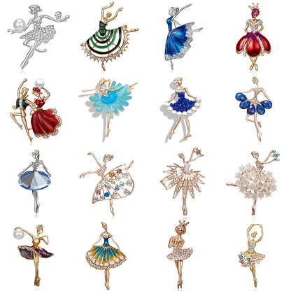 Elegant Human Alloy Plating Rhinestones Women'S Brooches