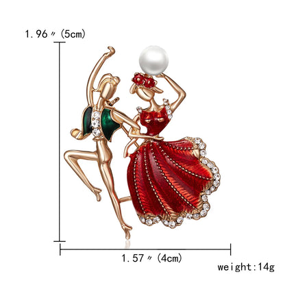 Elegant Human Alloy Plating Rhinestones Women'S Brooches