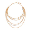Elegant Imitation Pearl Beaded Multilayer Hiphop Women's Necklace With Geometric Pattern And Cross Chain And Electroplating Design
