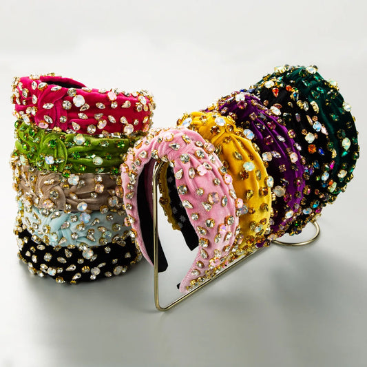 Elegant Irregular Cloth Inlay Rhinestones Hair Band