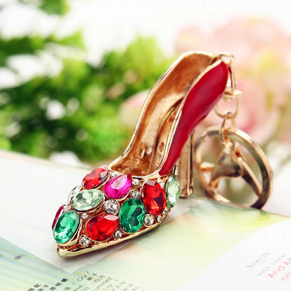 Elegant Korean Style Bag Metal Inlay Rhinestones Women'S Bag Pendant Keychain