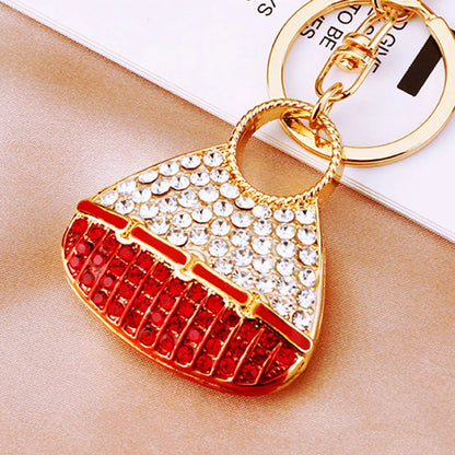 Elegant Korean Style Bag Metal Inlay Rhinestones Women'S Bag Pendant Keychain