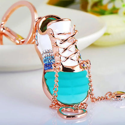 Elegant Korean Style Bag Metal Inlay Rhinestones Women'S Bag Pendant Keychain