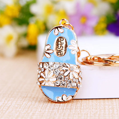 Elegant Korean Style Bag Metal Inlay Rhinestones Women'S Bag Pendant Keychain