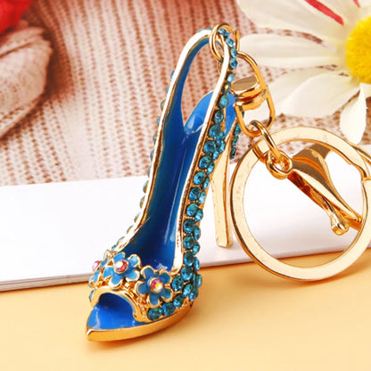 Elegant Korean Style Bag Metal Inlay Rhinestones Women'S Bag Pendant Keychain