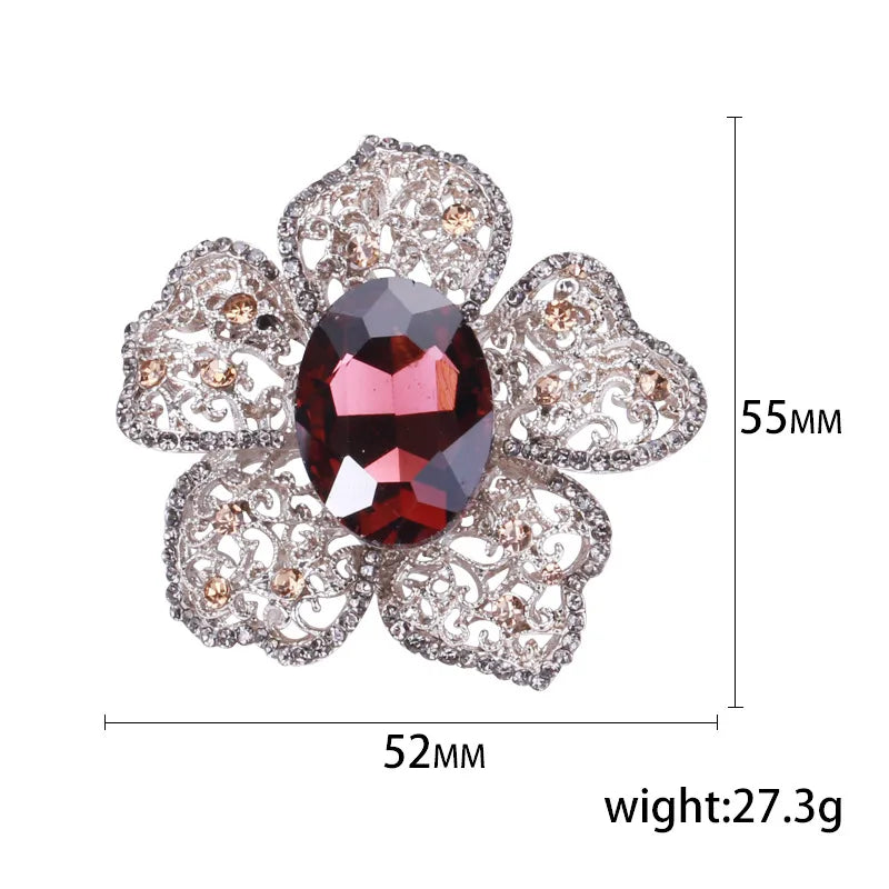 Elegant Korean Style Flower Alloy Rhinestones Women'S Brooches