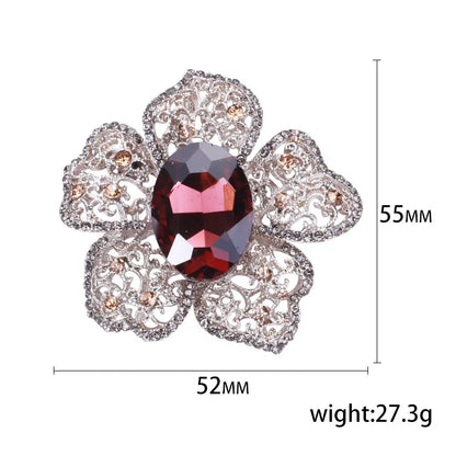 Elegant Korean Style Flower Alloy Rhinestones Women'S Brooches