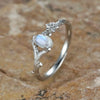 Elegant Korean Style Geometric Alloy Inlay Moonstone White Gold Plated Silver Plated Women'S Rings