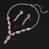 Elegant Lady Bridal Geometric Artificial Crystal Artificial Rhinestones Artificial Crystal Alloy Wholesale Earrings Necklace Jewelry Set