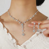 Elegant Lady Bridal Geometric Artificial Crystal Artificial Rhinestones Artificial Crystal Alloy Wholesale Earrings Necklace Jewelry Set