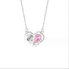 Elegant Lady Commute Heart Shape Sterling Silver Inlay Zircon White Gold Plated Pendant Necklace