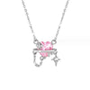 Elegant Lady Commute Heart Shape Sterling Silver Inlay Zircon White Gold Plated Pendant Necklace