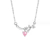 Elegant Lady Commute Heart Shape Sterling Silver Inlay Zircon White Gold Plated Pendant Necklace