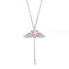 Elegant Lady Commute Heart Shape Sterling Silver Inlay Zircon White Gold Plated Pendant Necklace