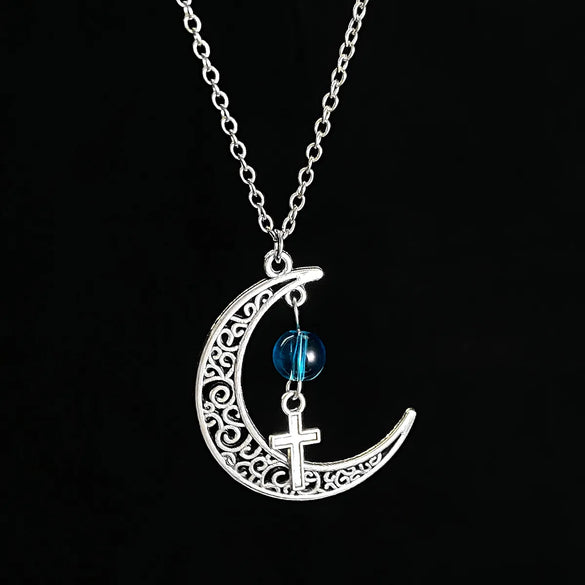 Elegant Lady Cross Moon Alloy Wholesale Pendant Necklace