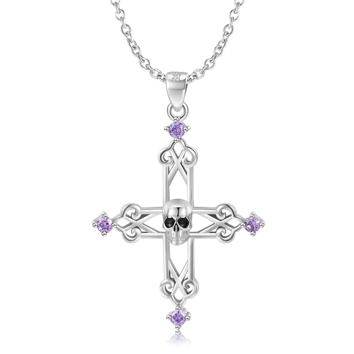 Elegant Lady Cross Sterling Silver Zircon Pendant Necklace In Bulk