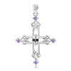 Elegant Lady Cross Sterling Silver Zircon Pendant Necklace In Bulk