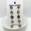 Elegant Lady Flower Alloy Inlay Artificial Gemstones Women'S Drop Earrings