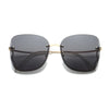 Elegant Lady Geometric Ac Special-Shaped Mirror Frameless Women'S Sunglasses