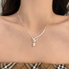 Elegant Lady Geometric Artificial Rhinestones Artificial Pearls Alloy Wholesale Pendant Necklace