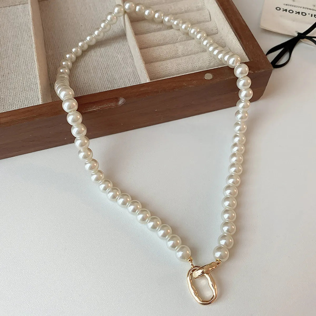 Elegant Lady Geometric Artificial Rhinestones Artificial Pearls Alloy Wholesale Pendant Necklace