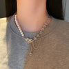 Elegant Lady Geometric Artificial Rhinestones Artificial Pearls Alloy Wholesale Pendant Necklace