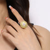 Wholesale Jewelry Elegant Lady Geometric 304 Stainless Steel Pearl 18K Gold Plated Plating Inlay Rings Earrings Necklace