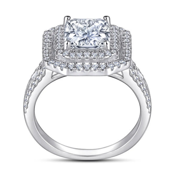 Elegant Lady Geometric Sterling Silver Plating Inlay Zircon Rings